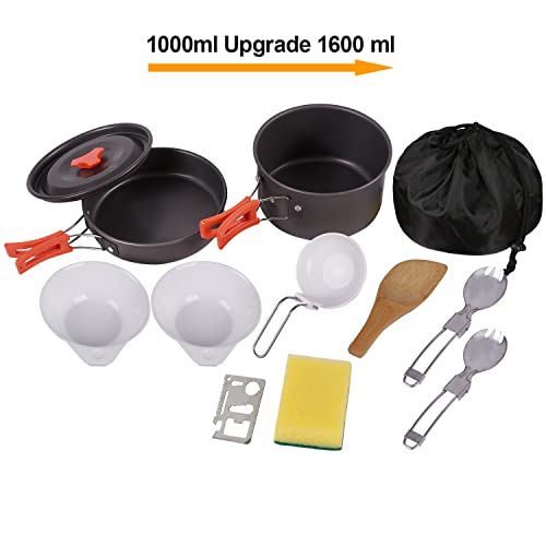 Compact REDCAMP Camping Cookware Mess Kit for Hiking