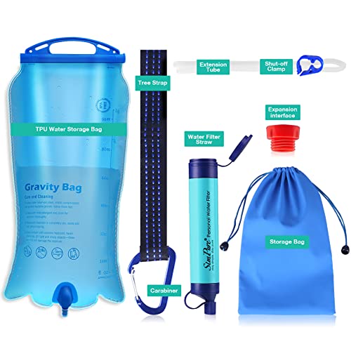 SimPure Gravity Water Filter with 3L Bag, Tree Strap