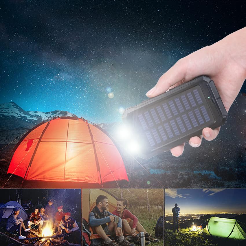 Portable Solar Charger for Phones, Waterproof Camping Power