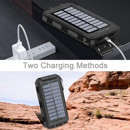 Portable Solar Charger for Phones, Waterproof Camping Power