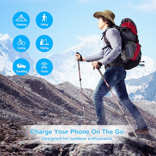 Portable Solar Charger for Phones, Waterproof Camping Power