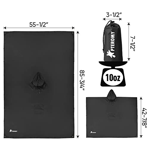 Hooded Rain Poncho with Pocket for Preppers