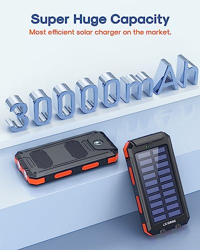 30.000mAh Solar Power Bank for Phones and Devices (orange)