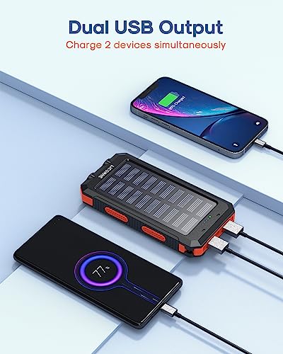 30.000mAh Solar Power Bank for Phones and Devices (orange)