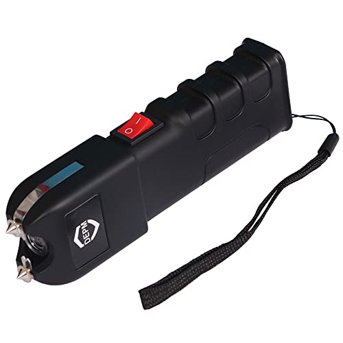 DEPM Stun Gun: Flashlight, Anti-Grab Bar, Black