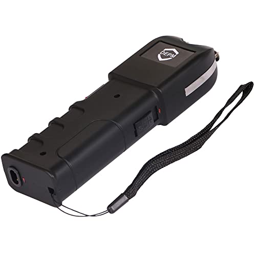 DEPM Stun Gun: Flashlight, Anti-Grab Bar, Black