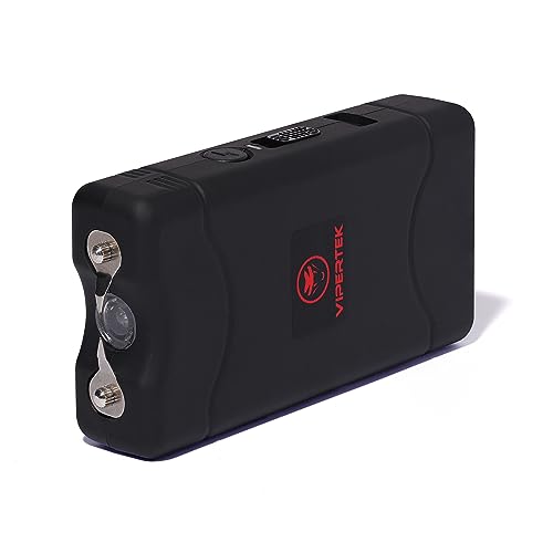 VIPERTEK VTS-880 Mini Stun Gun + LED Flashlight, Black