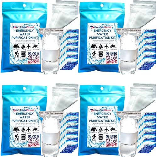 Emergency Water Purification Tablets & Storage Bags with Prefilters