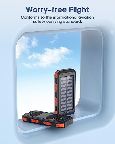 30.000mAh Solar Power Bank for Phones and Devices (orange)