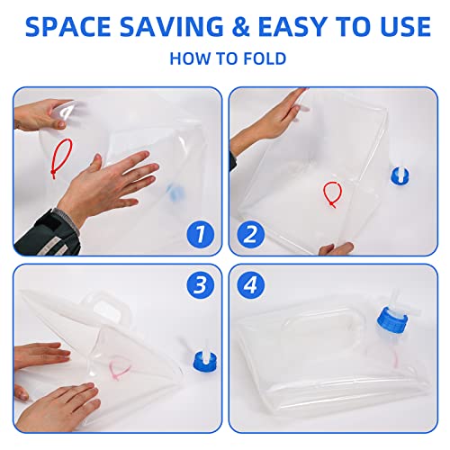 Foldable Water Jugs: 5.3 Gallon, Pack of 2