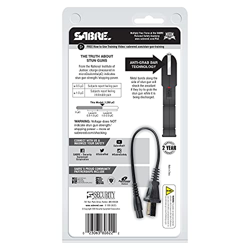 SABRE Stun Gun with Flashlight and Anti-Grab Technology