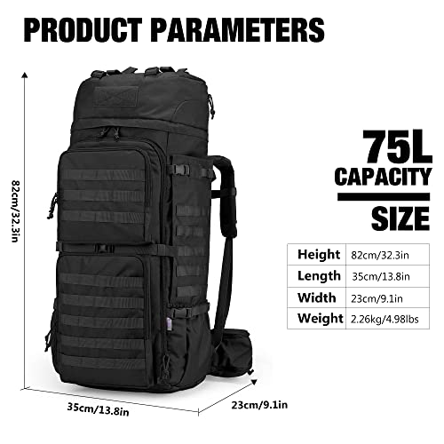 Mardingtop 75L Molle Internal Frame Backpack - Prepper Supplies