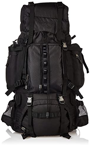 Black 75L Hiking Camping Rucksack Backpack with Rainfly