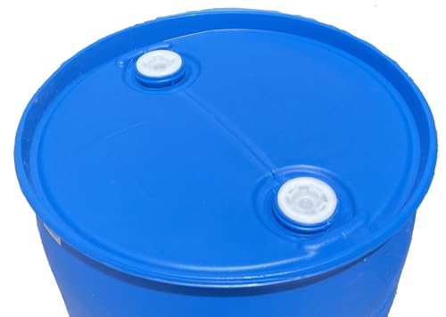 55 Gallon Blue Water Barrel | Solid Mold | 2" Bung Holes | BPA Free