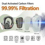 AMZYXUAN Full Face Gas Mask with Carbon Filter