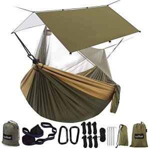 Sunyear Portable Camping Hammock with Rain Fly