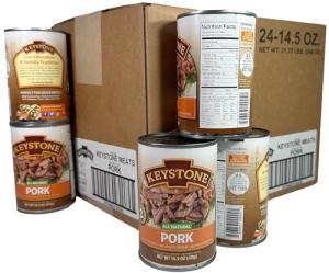 Keystone Meats Heat and Serve Canned Pork, 24-Pack