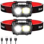 Blukar 2000L Rechargeable LED Headlamp - 2 Pack
