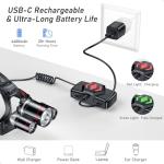 Blukar LED Rechargeable Headlamp - Bright & Waterproof
