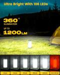 Glocusent Rechargeable Camping Lantern - 80Hrs Battery Life