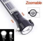 Tactical Solar LED Flashlight with Safety Tools