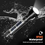 Solar LED Flashlight with USB-C Rechargeable, 2 Pack