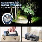 Solar Powered 8000 Lumens Multi-Function Flashlight