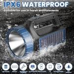Solar Powered 8000 Lumens Multi-Function Flashlight