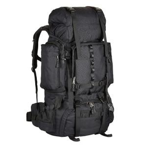 Black 75L Hiking Camping Rucksack Backpack with Rainfly