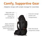 Black 75L Hiking Camping Rucksack Backpack with Rainfly