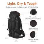 Black 75L Hiking Camping Rucksack Backpack with Rainfly
