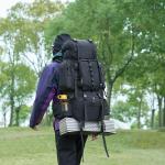 Black 75L Hiking Camping Rucksack Backpack with Rainfly