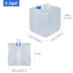 Foldable Water Jugs: 5.3 Gallon, Pack of 2
