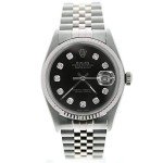 Rolex Datejust 16014 Black Diamond Dial Watch