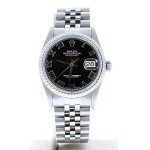 Rolex Men’s Datejust Black Roman Dial Watch