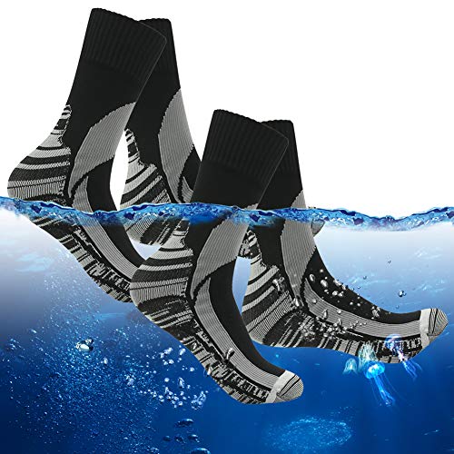 RANDY SUN Mens' Womens' Performance Cushion Crew Socks Mid-Calf Hiking Padded Cushion Outwear Sock in Snow Sports 2 Pairs Black Small