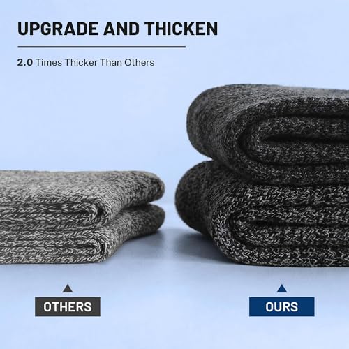 NevEND 6 Pairs Women's Wool Merino Winter Thermal Boot Thick Insulated Heated Socks For Cold Weather Outdoor Activities