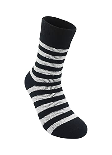 Avalanche Women's Thermal Crew Socks, Indoor/Outdoor Everyday Heathered Stripes Soft Lined Thermal Socks For Women 1-Pack