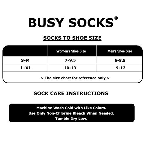 Busy Socks Fuzzy Thermal Wool Walking Socks Woman, Mens Non Blister Seamless Toe Merino Wool Ankle Heavy Cushion Elastic Sock, Navy, Medium, 6 Pairs