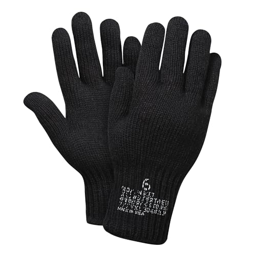 Rothco GI Wool Glove Liners, Black, Size 6