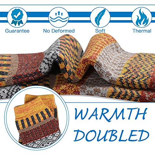 Heatuff Mens Thick Wool Socks Thermal Warm Winter Crew Socks 5 Pairs Multicolors