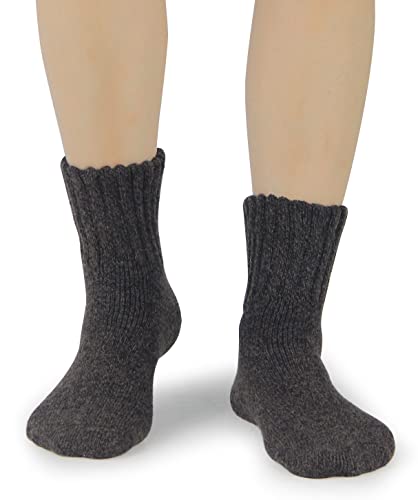 BenSorts Women Winter Solid Socks Thick Warm Wool Socks Cozy Crew Socks for Women Black White Gray Beige Brown 5 Pairs Pack