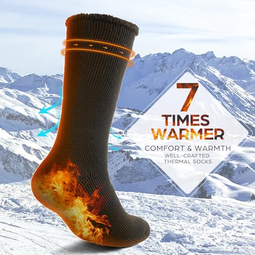 DG Hill Winter Thermal Socks - Warm Socks for Men Women Cold Weather Insulated Sock - Heated Socks Thick Snow Sock