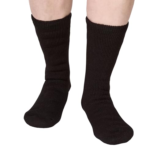 Polar Extreme 2 Pack Men's Heat Trapping Thermal Warmer Black Insulated Winter Boot Socks