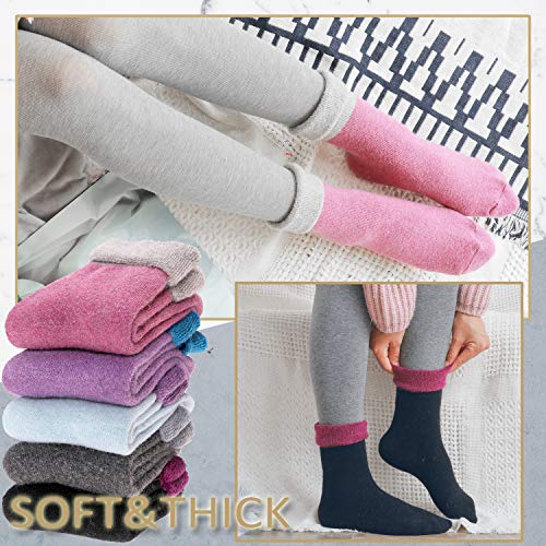 EBMORE Women's Super Thick Crew Winter Socks 5 Pack (Dark Series),Free size