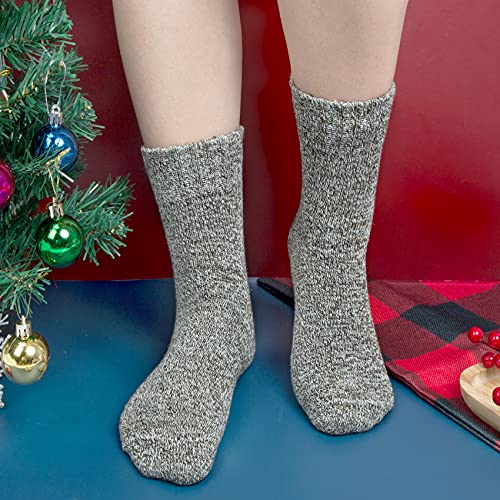Loritta 5 Pairs Womens Wool Socks Winter Warm Socks Thick Knit Cabin Crew Cozy Boot Socks Gifts for Women, Multicolor 021a