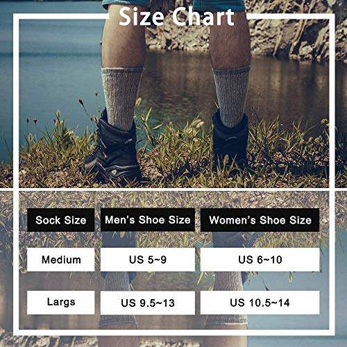 Time May Tell Mens Merino Wool Hiking Cushion Socks Thermal Warm Crew Winter Boot Socks Pack (Brown(3 pairs), US Size 9~13)