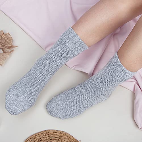 Loritta 5 Pairs Womens Wool Socks Winter Warm Socks Thick Knit Cabin Crew Cozy Boot Socks Gifts for Women, Multicolor 021a