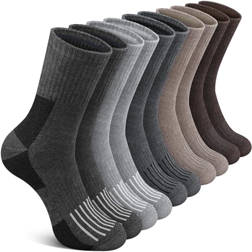 SIMIYA Wool Socks for Men, Warm Thermal Winter Socks for Cold Weather - Cozy Work Boot Hiking Crew Sock (5 Pairs, Size 6-13)