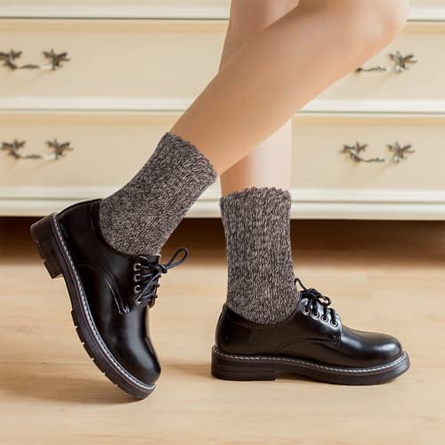 Moyel 5 Pairs Thick Warm Wool Socks - Cozy Thermal Winter Socks for Women - Small Gifts for Mom, Grandma, Wife